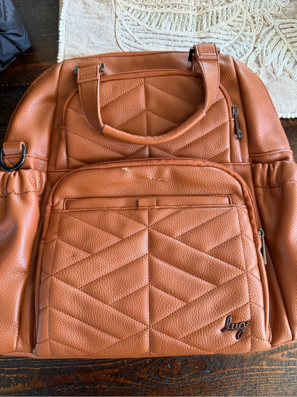 LUC Canter VL  Backpack Tote in Cognac Brown